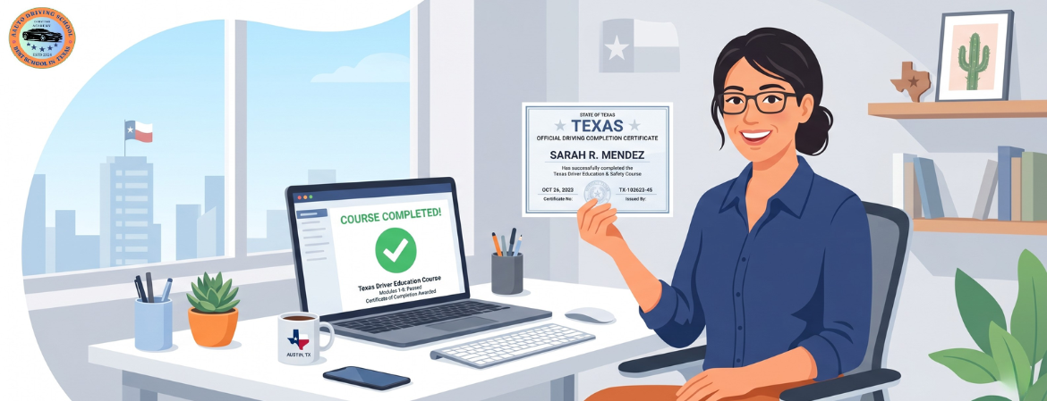 TDLR approved online driving course with certificate Texas by A Auto Driving School