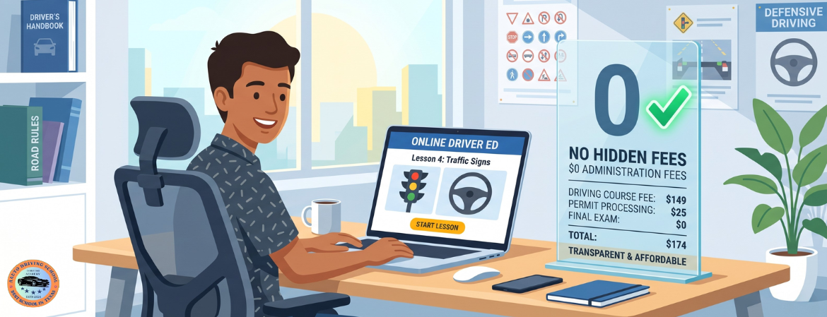 Affordable online drivers ed Texas with no hidden fees by A Auto Driving School
